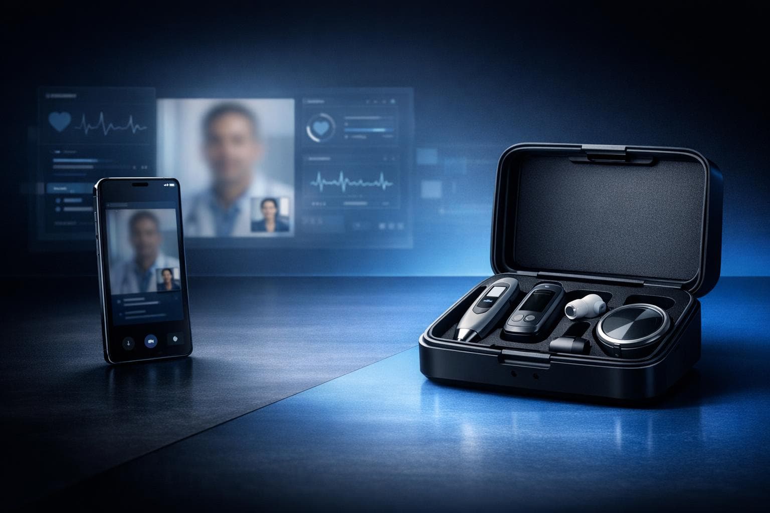 Conceptual Mobile Tele Kit portable medical devices and remote consultation interface
