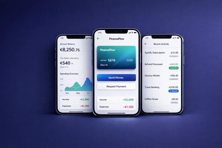 Presentation interfaces for account balance, payments and recent activity