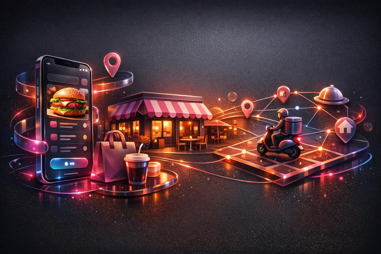 Chibbis mobile food delivery illustration