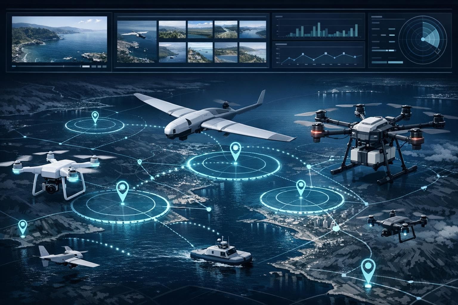 A connected overview of aircraft, locations and mission data