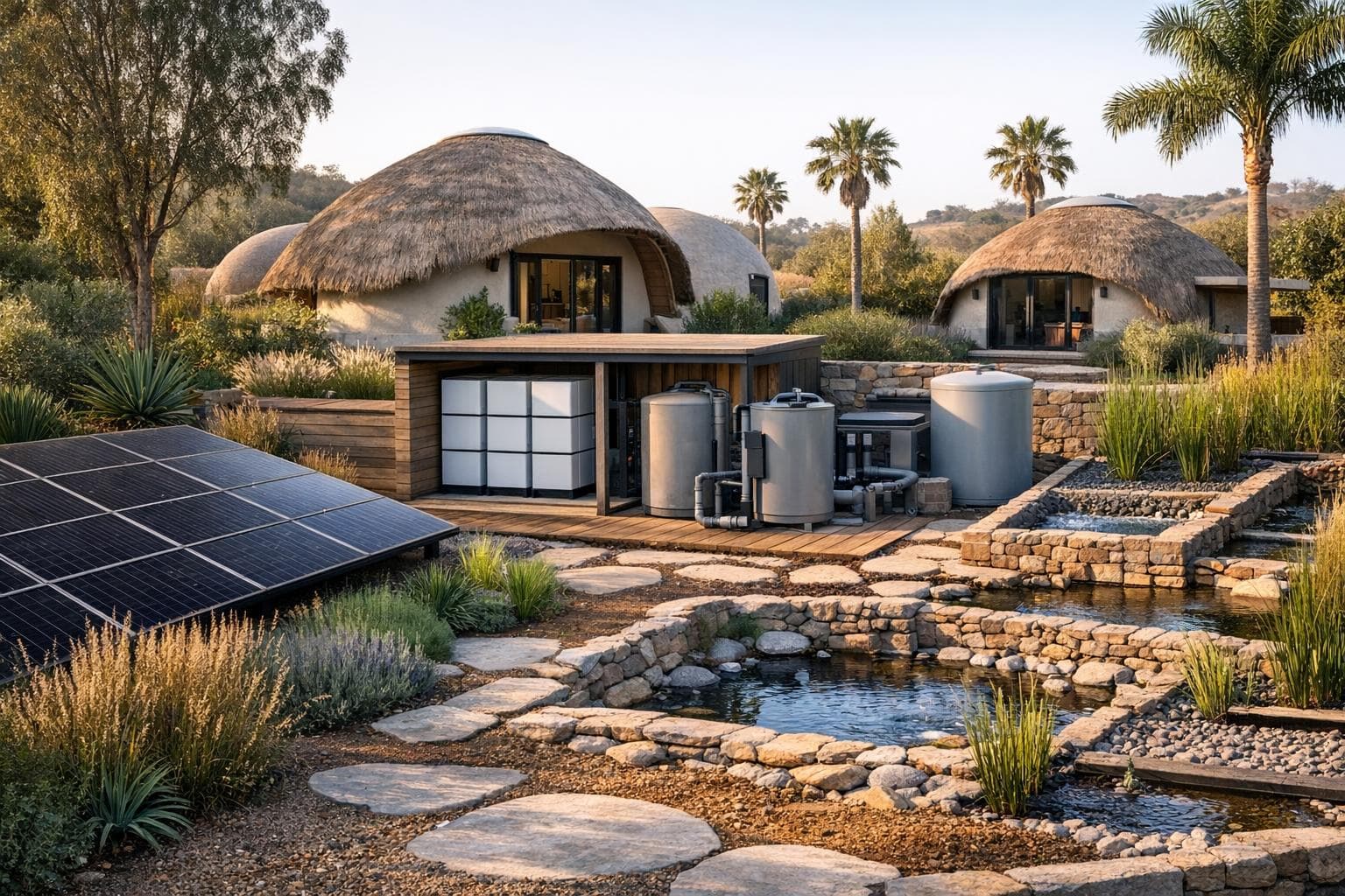 Shared solar, storage and water infrastructure concept