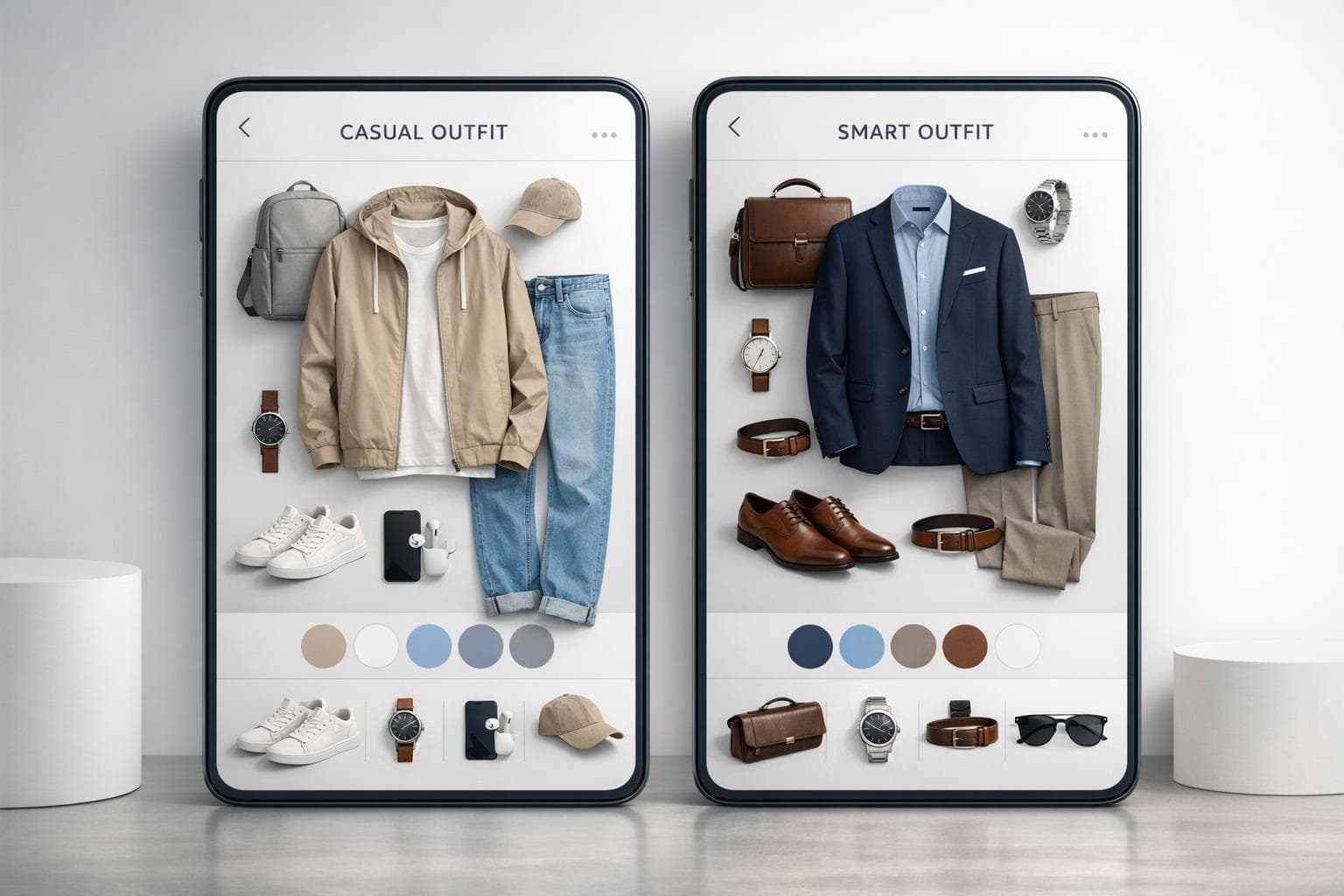Comparing coordinated outfits and accessories