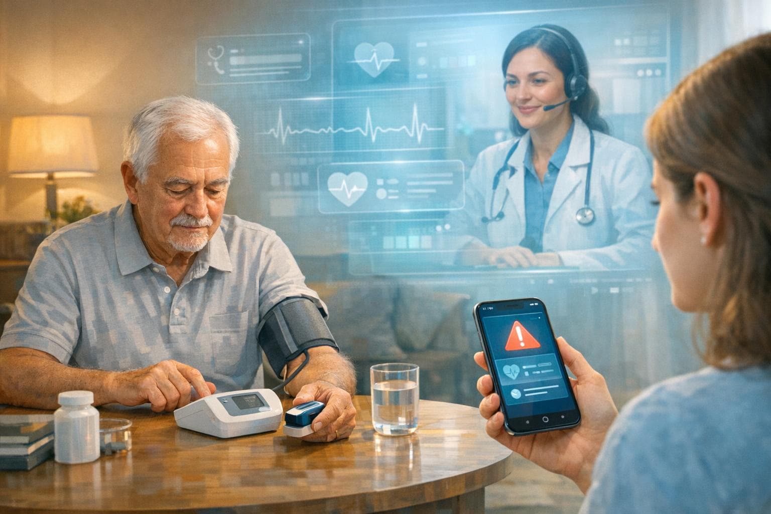 Patient monitoring, notifications and authorised family support