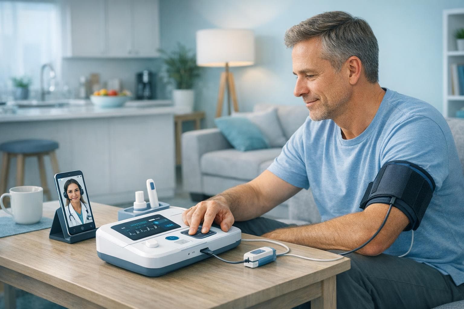 Home measurements and remote communication with healthcare professionals