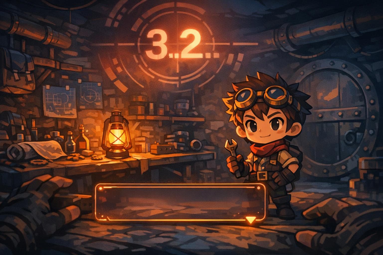Dialogue and a visible countdown in the narrative scene