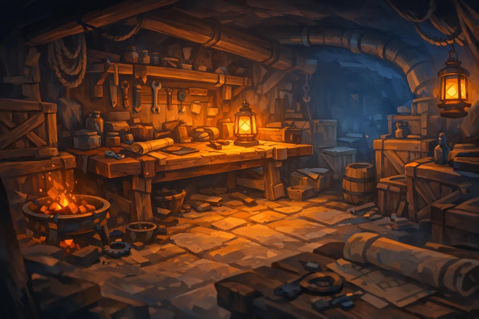 Exploring the stylised workshop environment
